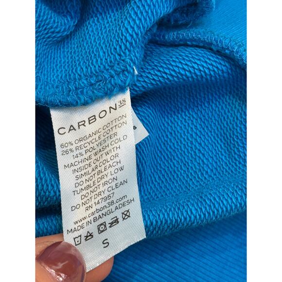 (S) NWT $128 CARBON38 FRENCH TERRY HALF ZIP HAWAIIAN SURF BLUE - Picture 7 of 8